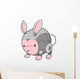 Cute White and Pink Robotic Bunny Wall Decal