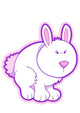 Cute Pink and White Bunny Wall Decal