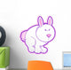 Cute Pink and White Bunny Wall Decal