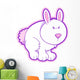 Cute Pink and White Bunny Wall Decal