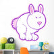 Cute Pink and White Bunny Wall Decal