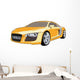 Yellow Sports Car Side Wall Decal
