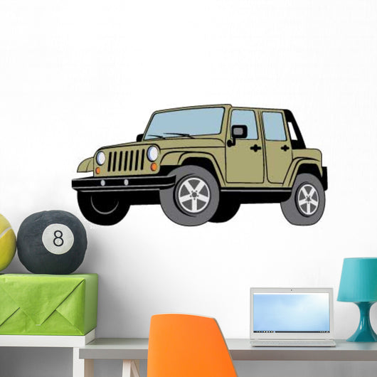 Green Jeep Wall Decal