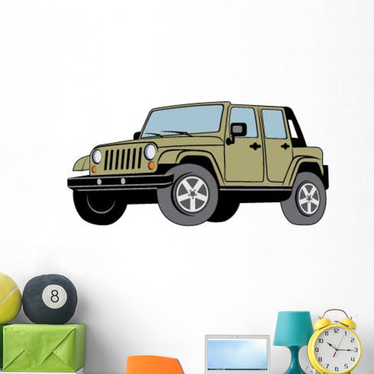 Green Jeep Wall Decal