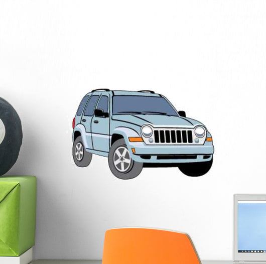 Light Blue SUV Wall Decal