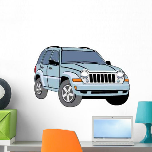 Light Blue SUV Wall Decal