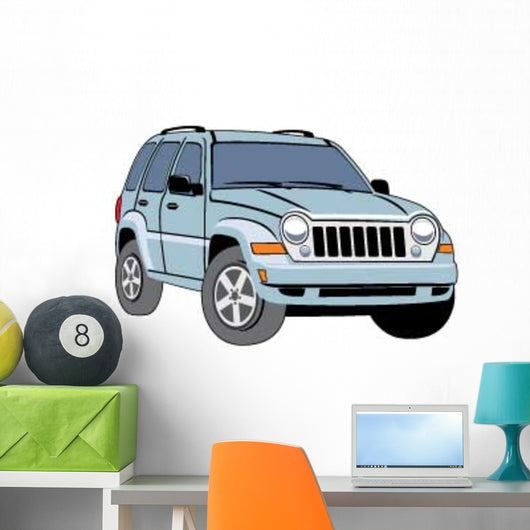 Light Blue SUV Wall Decal