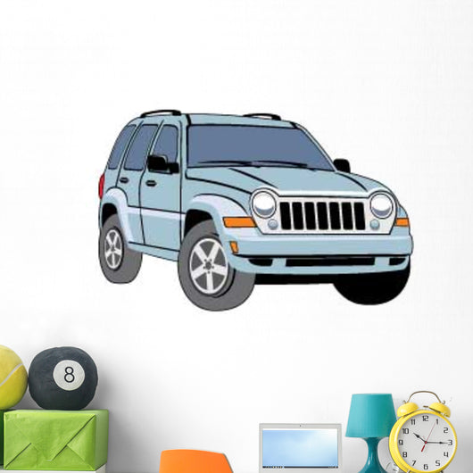 Light Blue SUV Wall Decal
