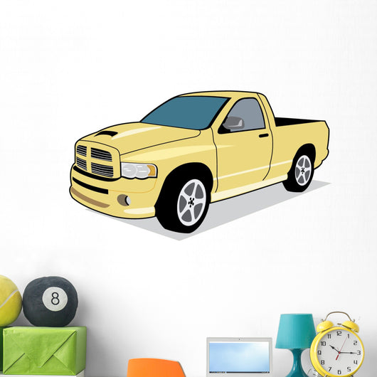 Yellow Short Bed Truck Wall Decal