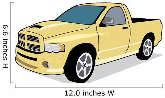Yellow Short Bed Truck Wall Decal