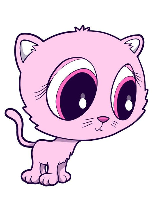 Cute Big Eyed Pink Wall Decal