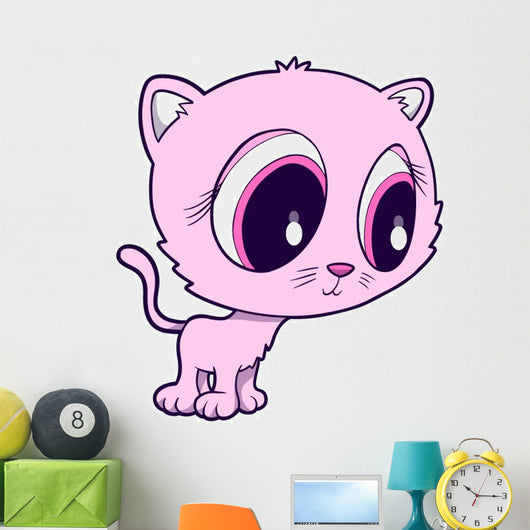 Cute Big Eyed Pink Wall Decal