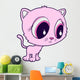 Cute Big Eyed Pink Wall Decal