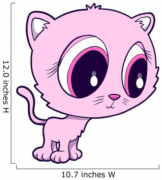 Cute Big Eyed Pink Wall Decal