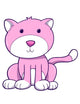 Chubby Pink Kitty Cat Wall Decal
