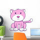 Chubby Pink Kitty Cat Wall Decal