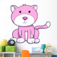 Chubby Pink Kitty Cat Wall Decal