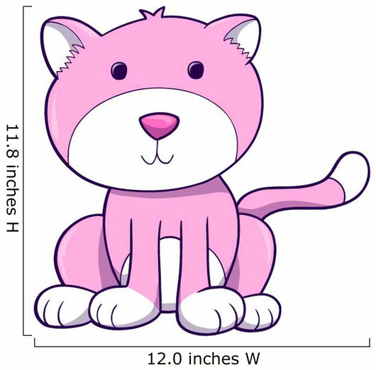 Chubby Pink Kitty Cat Wall Decal