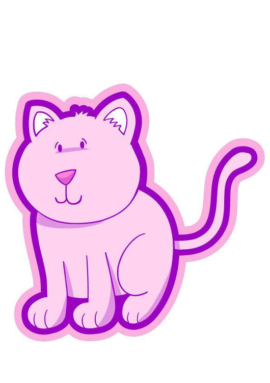 Chunky Pink Cat Wall Decal