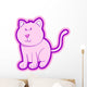 Chunky Pink Cat Wall Decal