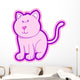 Chunky Pink Cat Wall Decal