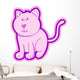 Chunky Pink Cat Wall Decal