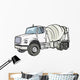 White Cement Truck Wall Decal