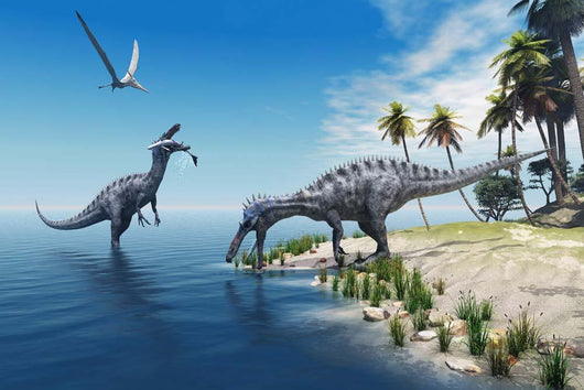 Suchomimus Dinosaurs Feed Fish Wall Decal