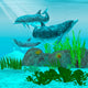 Three Dolphins Swim around Wall Decal Design 2