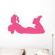 Hot Pink Resting Cheerleader Wall Decal