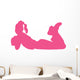 Hot Pink Resting Cheerleader Wall Decal