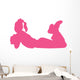 Hot Pink Resting Cheerleader Wall Decal