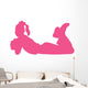 Hot Pink Resting Cheerleader Wall Decal