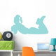 Light Blue Resting Cheerleader Wall Decal