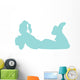 Light Blue Resting Cheerleader Wall Decal