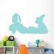 Light Blue Resting Cheerleader Wall Decal