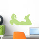 Green Resting Cheerleader Wall Decal