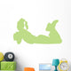 Green Resting Cheerleader Wall Decal