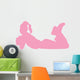 Pink Resting Cheerleader Wall Decal
