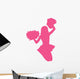 Hot-pink Jumping Pom-pom Cheerleader Wall Decal