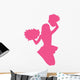 Hot-pink Jumping Pom-pom Cheerleader Wall Decal
