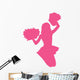 Hot-pink Jumping Pom-pom Cheerleader Wall Decal