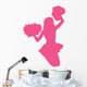 Hot-pink Jumping Pom-pom Cheerleader Wall Decal