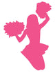 Hot-pink Jumping Pom-pom Cheerleader Wall Decal