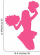 Hot-pink Jumping Pom-pom Cheerleader Wall Decal