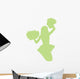 Green Jumping Pom-pom Cheerleader Wall Decal
