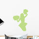 Green Jumping Pom-pom Cheerleader Wall Decal