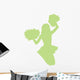 Green Jumping Pom-pom Cheerleader Wall Decal