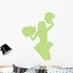 Green Jumping Pom-pom Cheerleader Wall Decal