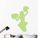Green Jumping Pom-pom Cheerleader Wall Decal